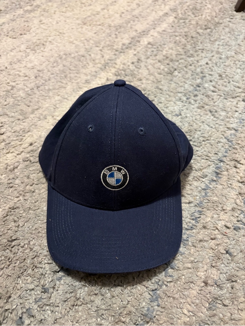 BMW Lifestyle Navy Blue Baseball Hat Embroidered Roundel Logo Adjustable Strap C